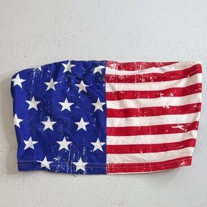 288 - American Flag Bandeau Top